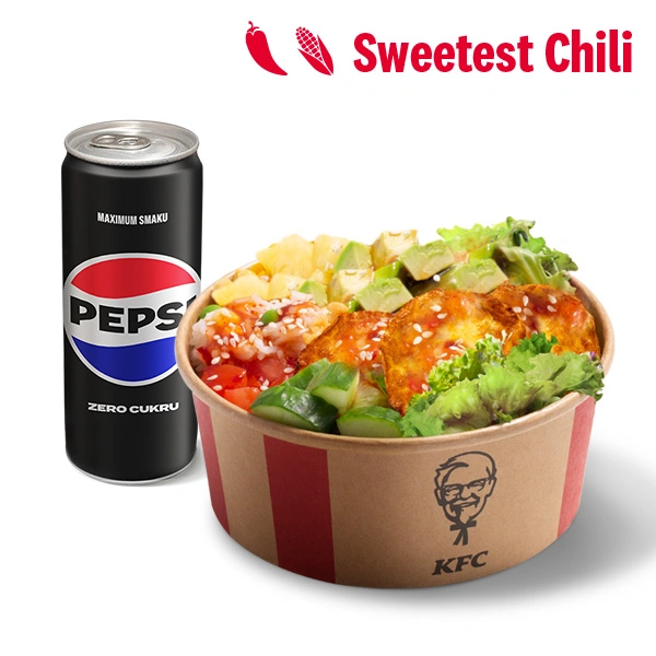 Sweetest Chilli Poke Bowl z ryżem i halloumi + Drink