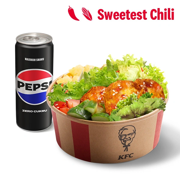 Sweetest Chilli Poke Bowl z sałatą i halloumi + Napój