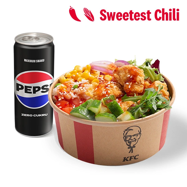 Sweetest Chilli Poke Bowl z ryżem i bitesami + Napój
