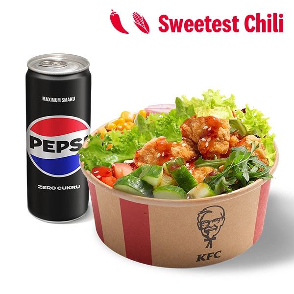 Sweetest Chilli Poke Bowl z sałatą i bitesami + Napój