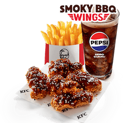 5x Smoky BBQ Wings + Wielka Dolewka + Duże Frytki - cena, promocje, dostawa