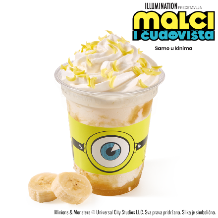 Minions Shake sa šlagom i banana mrvicama 300 ml