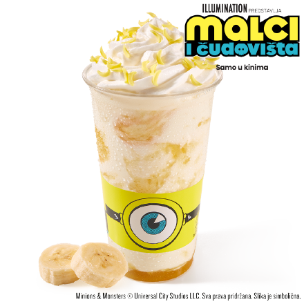 Minions Shake sa šlagom i banana mrvicama 500 ml
