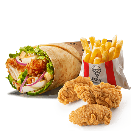 #12. Souvalki Twister + Kis Sült Burgonya + 3 Hot Wings