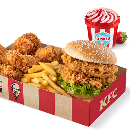 Dupla Zinger Box + Deluxe Ice Cream (kicsi)