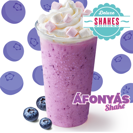 Shake Deluxe: Áfonyás XL - Tejszínhabbal és Pillecukorral