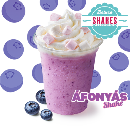 Shake Deluxe: Áfonyás L - Tejszínhabbal és Pillecukorral