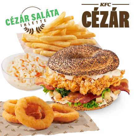 Cézár Bagel Menü + 4 Hagymakarika