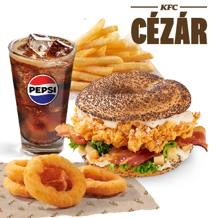 Cézár Bagel Menü + 4 Hagymakarika