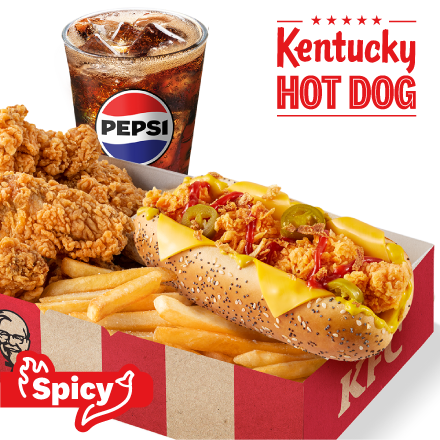 Pikáns Kentucky Hot Dog Box - ár, akciók, kézbesítés