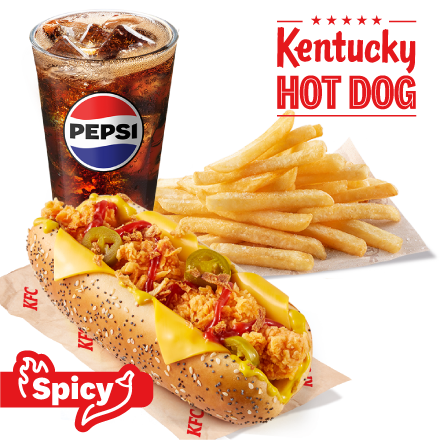 Pikáns Kentucky Hot Dog Menü - ár, akciók, kézbesítés