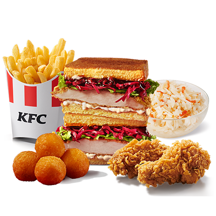 Teriyaki Katsu Sando Menü + 4 Sajtgolyó + 2 Hot Wings