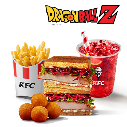 Teriyaki Katsu Sando Meal wit Bubble Tea + 4 Cheeseballs