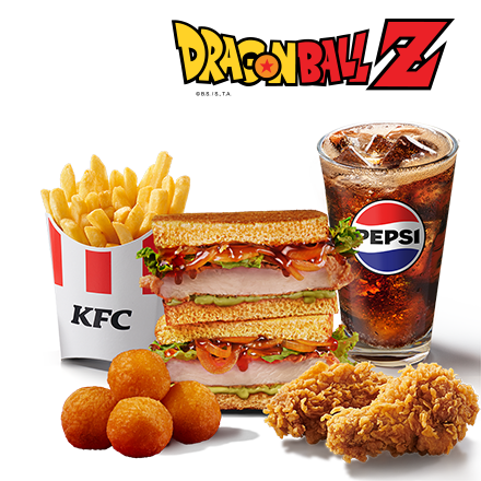 Spicy Teriyaki Katsu Sando Meal + 4 Cheeseballs + 2 Hot Wings