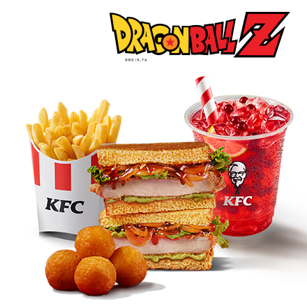 Spicy Teriyaki Katsu Sando with Bubble Tea + 4 Cheeseballs