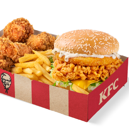 Cheddar Crunch Burger Tartár szósszal Box