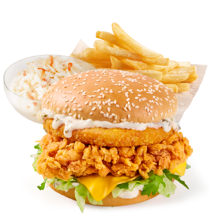 Cheddar Crunch Burger Tartár szósszal Menü