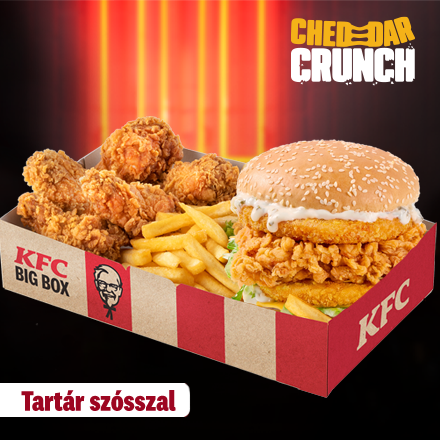 Dupla Cheddar Crunch Burger Tartár szósszal Box
