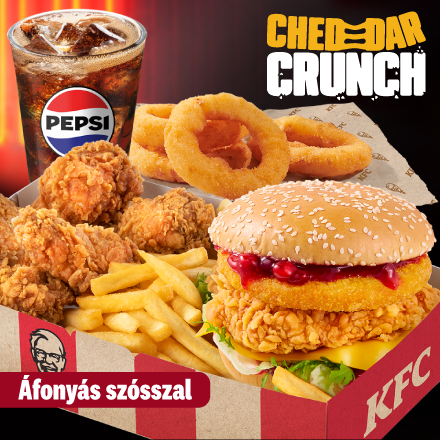 Cheddar Crunch Burger Cranberry Box + 4 Onion Rings