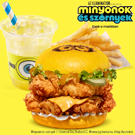 Minyonok Double Burger Meal with Minions Soda