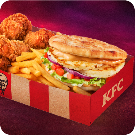 Curry Naan Halloumi Burger Box
