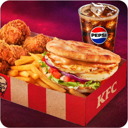 Curry Naan Halloumi Burger Box