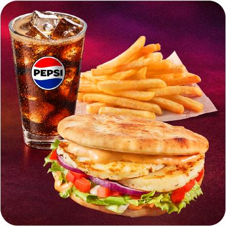 Curry Naan Halloumi Burger Menü