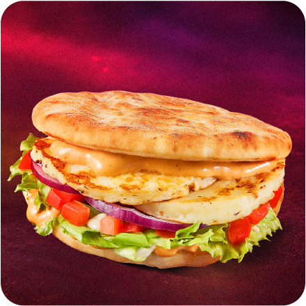 Curry Naan Halloumi Burger