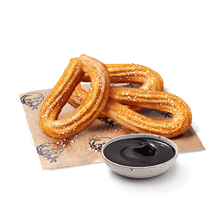 3 Churros with chocolate sauce