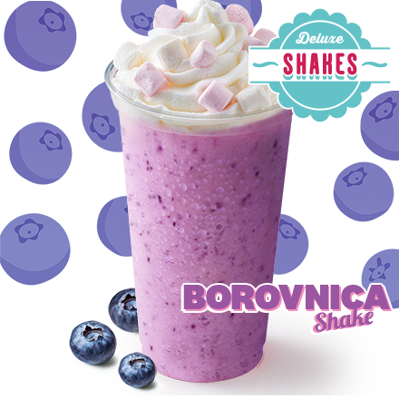 Borovnica Shake sa šlagom i marshmallows 500ml - cena, promocije, dostava