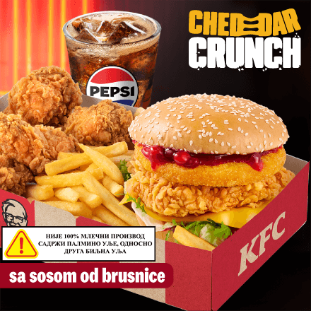 Cheddar crunch box (sosom od brusnice)