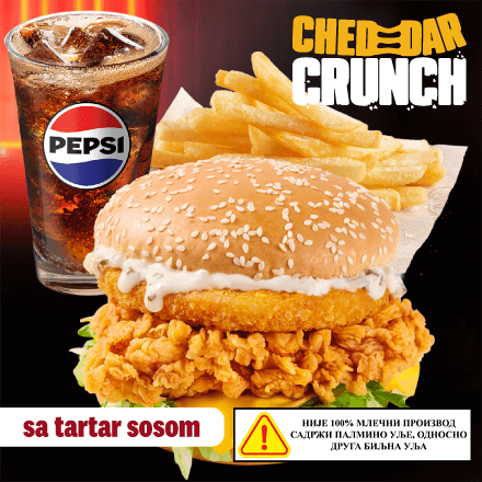 Cheddar crunch meni (sa tartar sosom)
