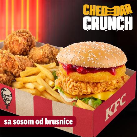 Cheddar crunch box (sosom od brusnice)