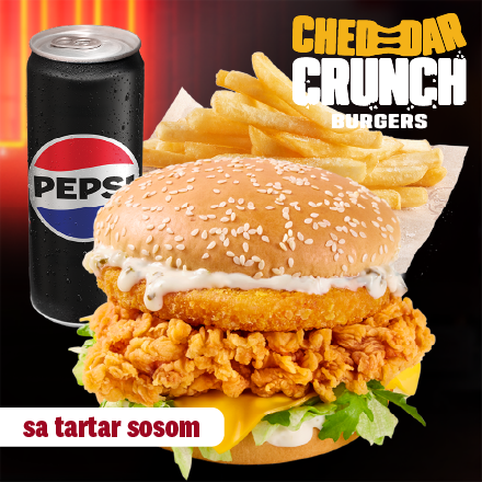 Cheddar crunch meni (sa tartar sosom)