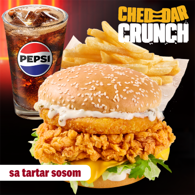 Cheddar crunch menu (with tartar sauce)