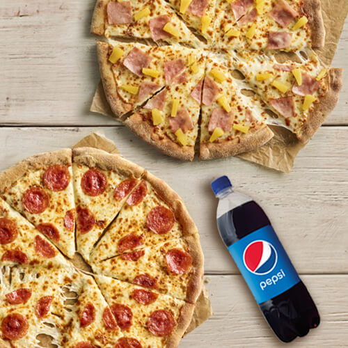 #FamilyIsTogether Meal - 2 medium pizzas + 1l Pepsi - sprawdź w Pizza Hut