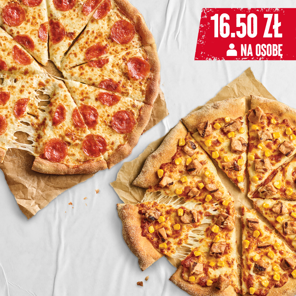 2 X ŚREDNIA PIZZA DLA 4 OSÓB - sprawdź w Pizza Hut