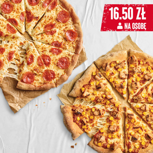 PROMOCJE 2 X ŚREDNIA PIZZA DLA 4 OSÓB w PizzaHut
